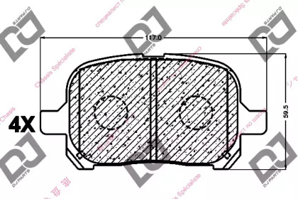 Комплект тормозных колодок DJ PARTS BP1001